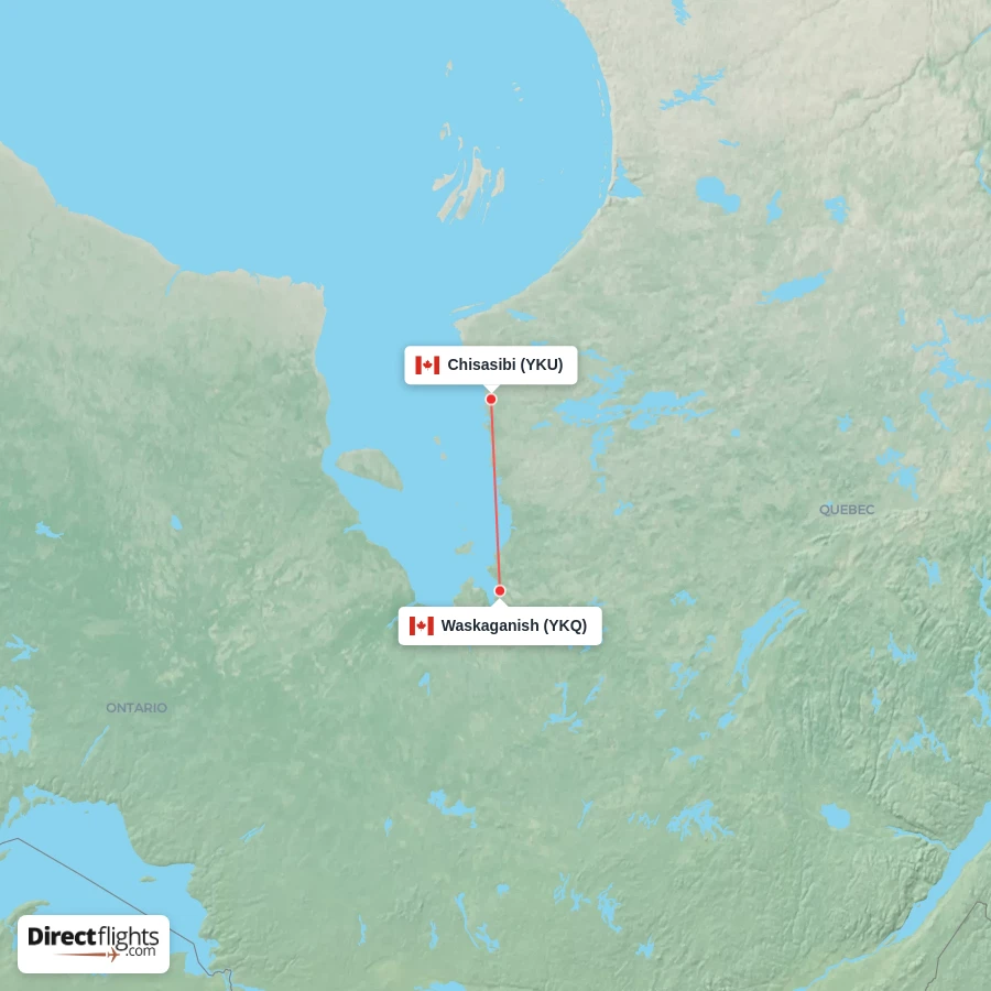 YKU - YKQ route map