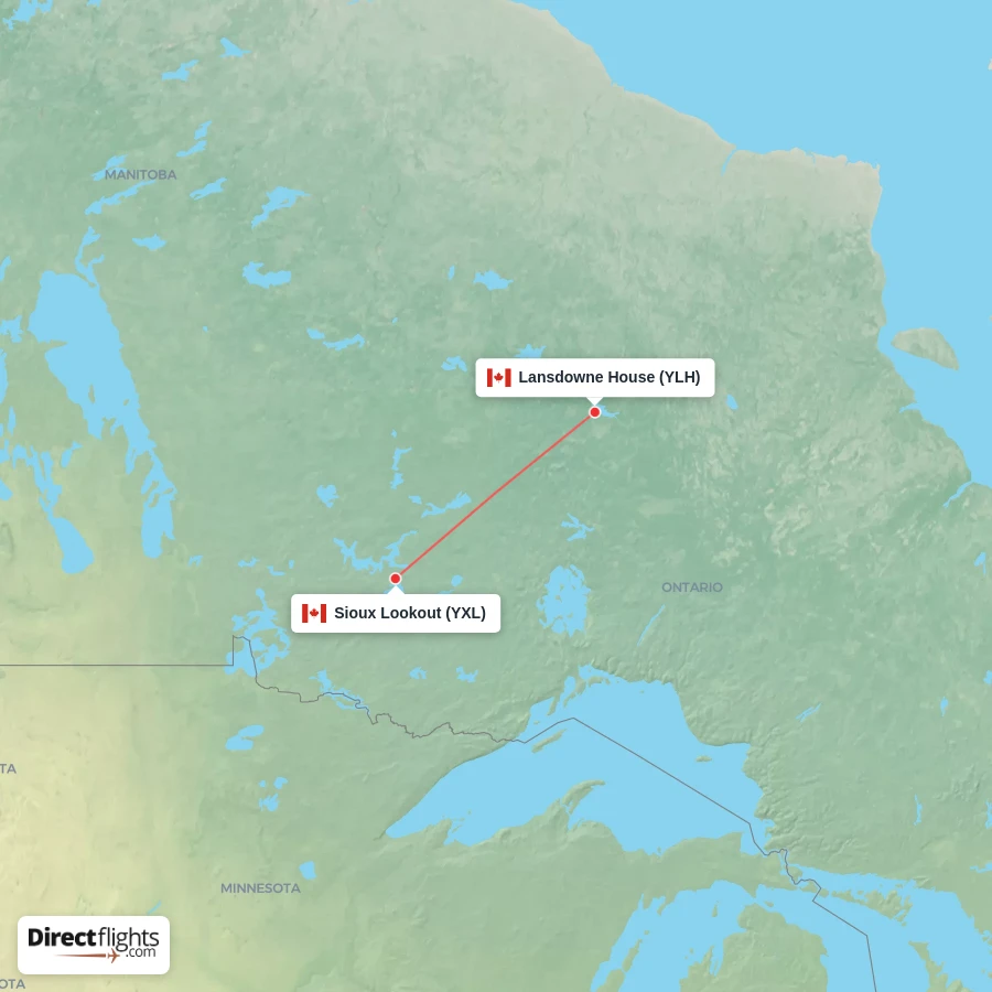 YLH - YXL route map
