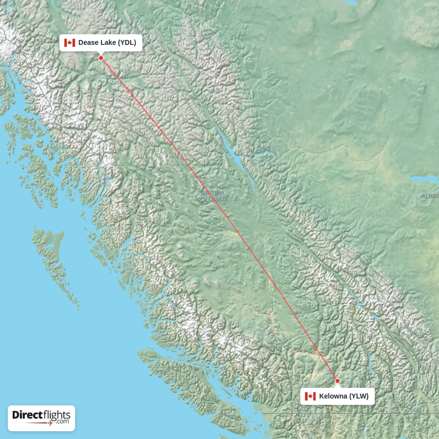 YLW - YDL route map