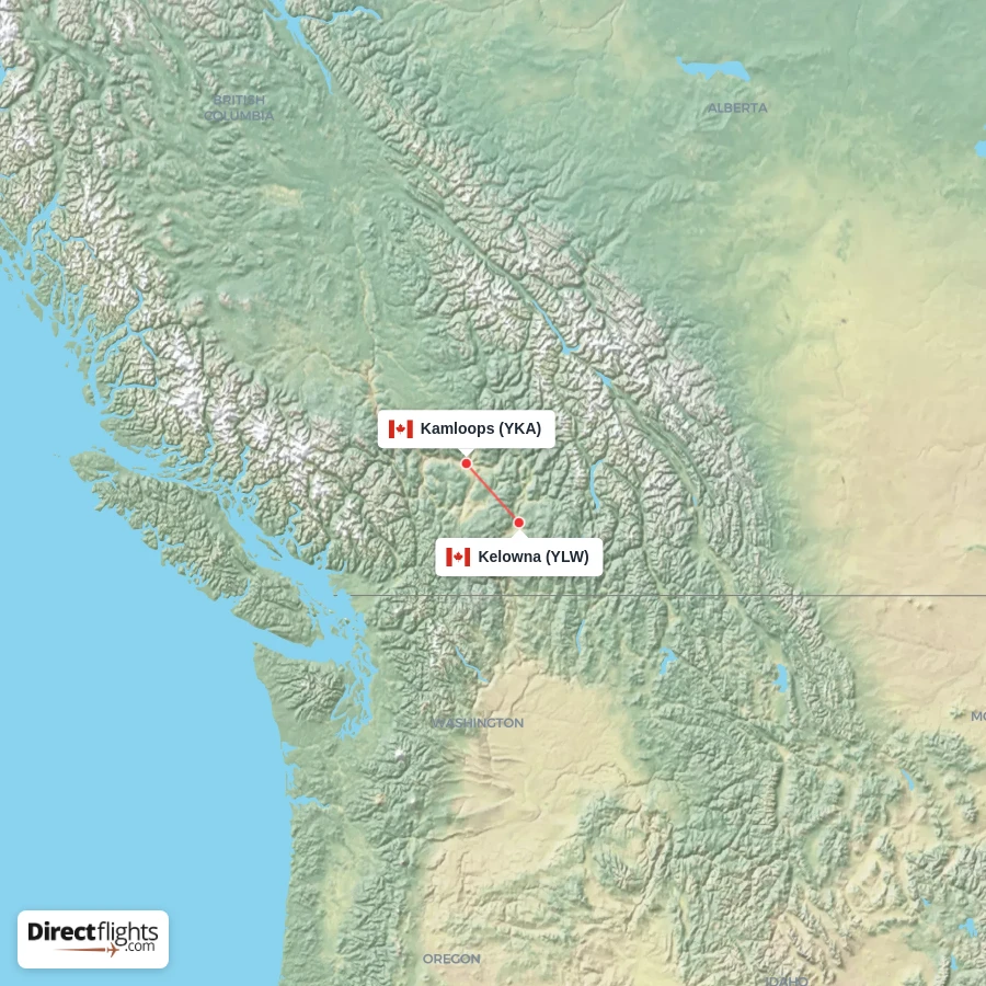 YLW - YKA route map