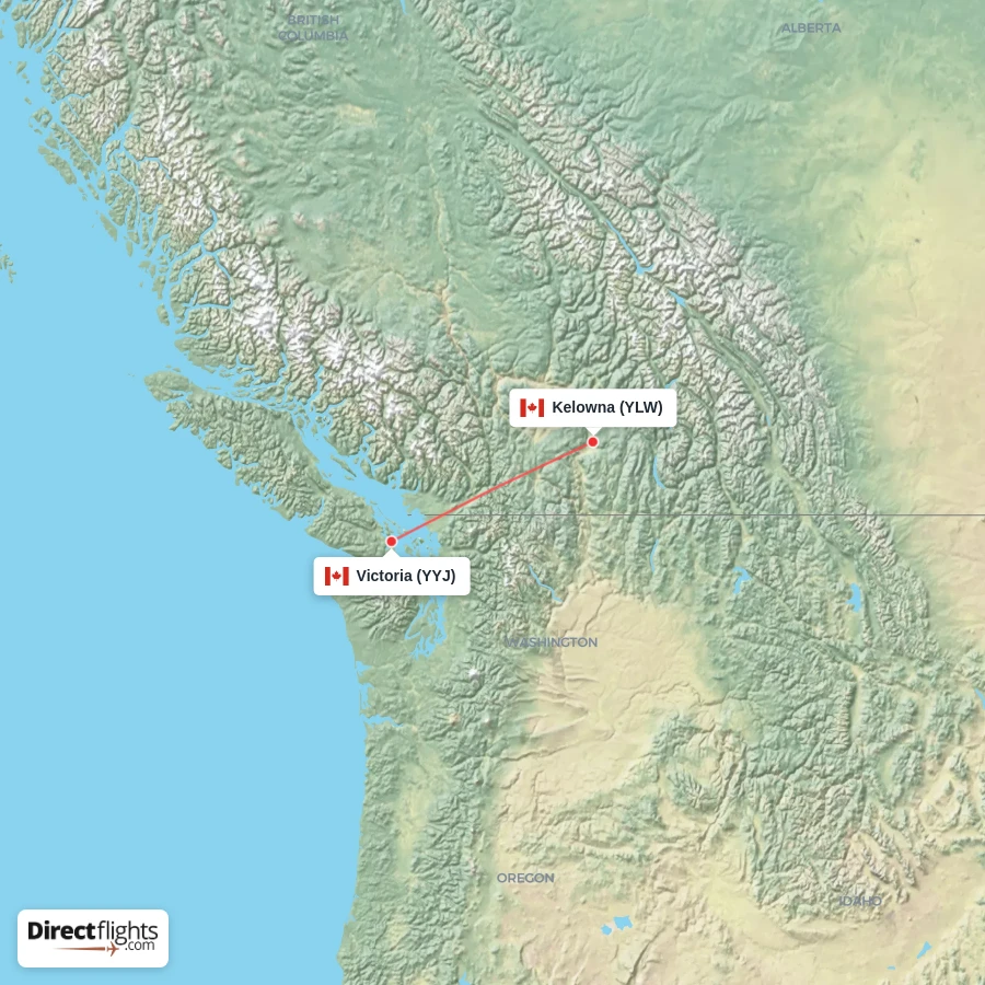 YLW - YYJ route map