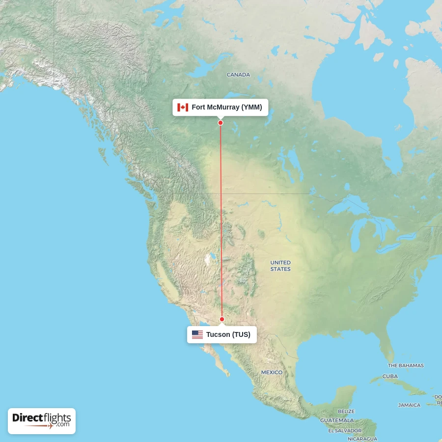 YMM - TUS route map