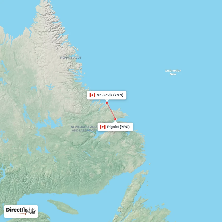 YMN - YRG route map