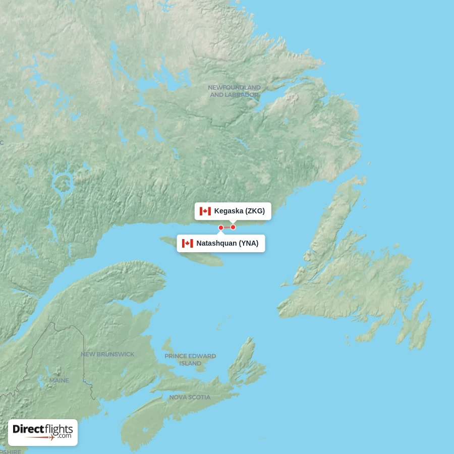 YNA - ZKG route map