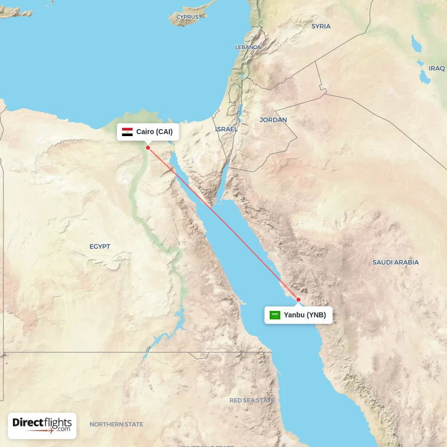YNB - CAI route map