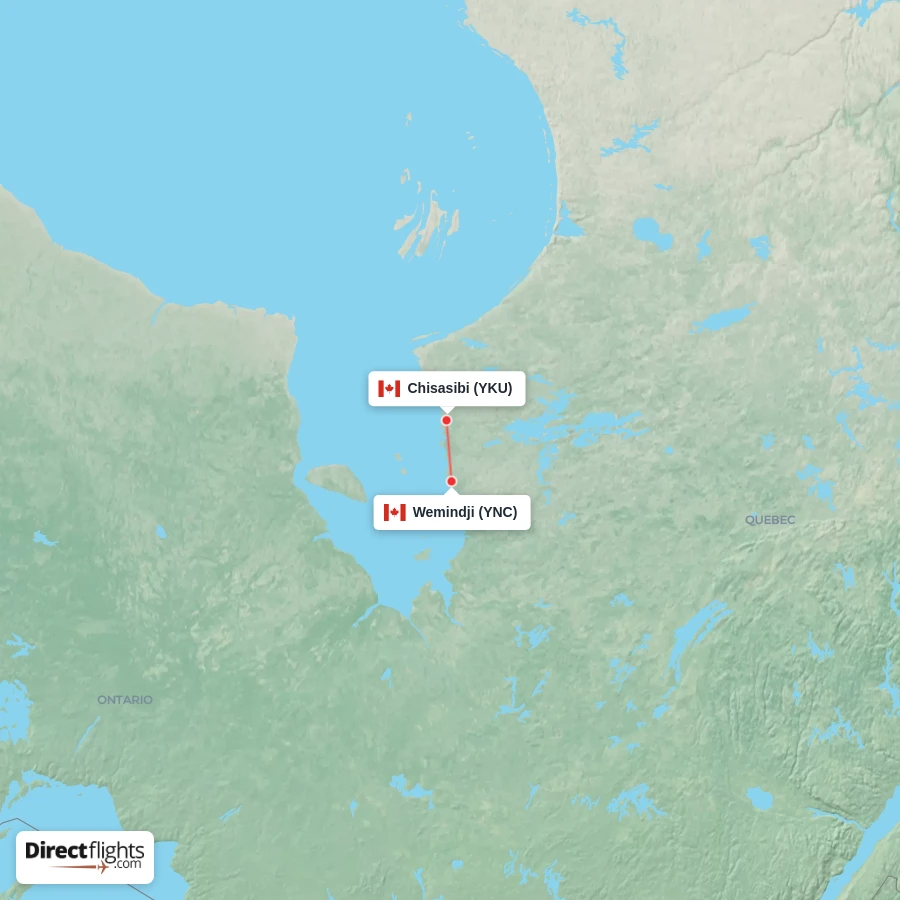 YNC - YKU route map