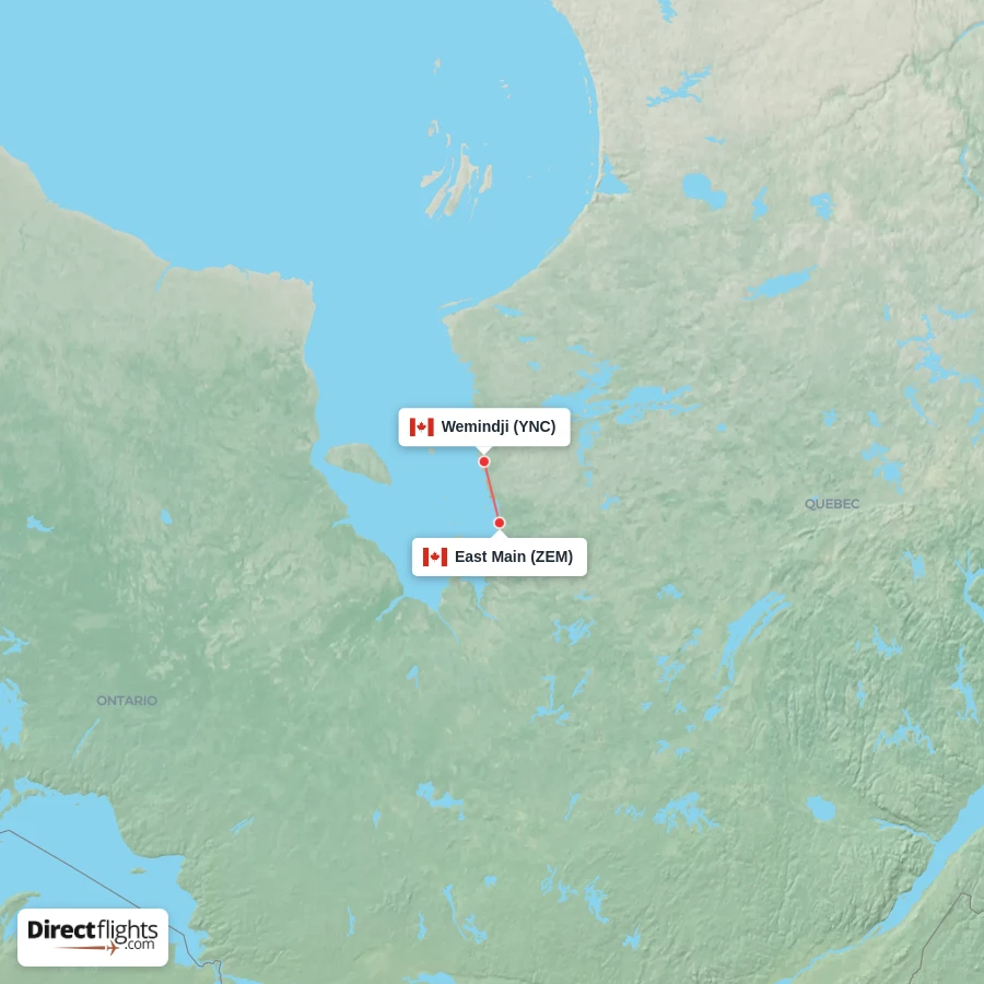 YNC - ZEM route map