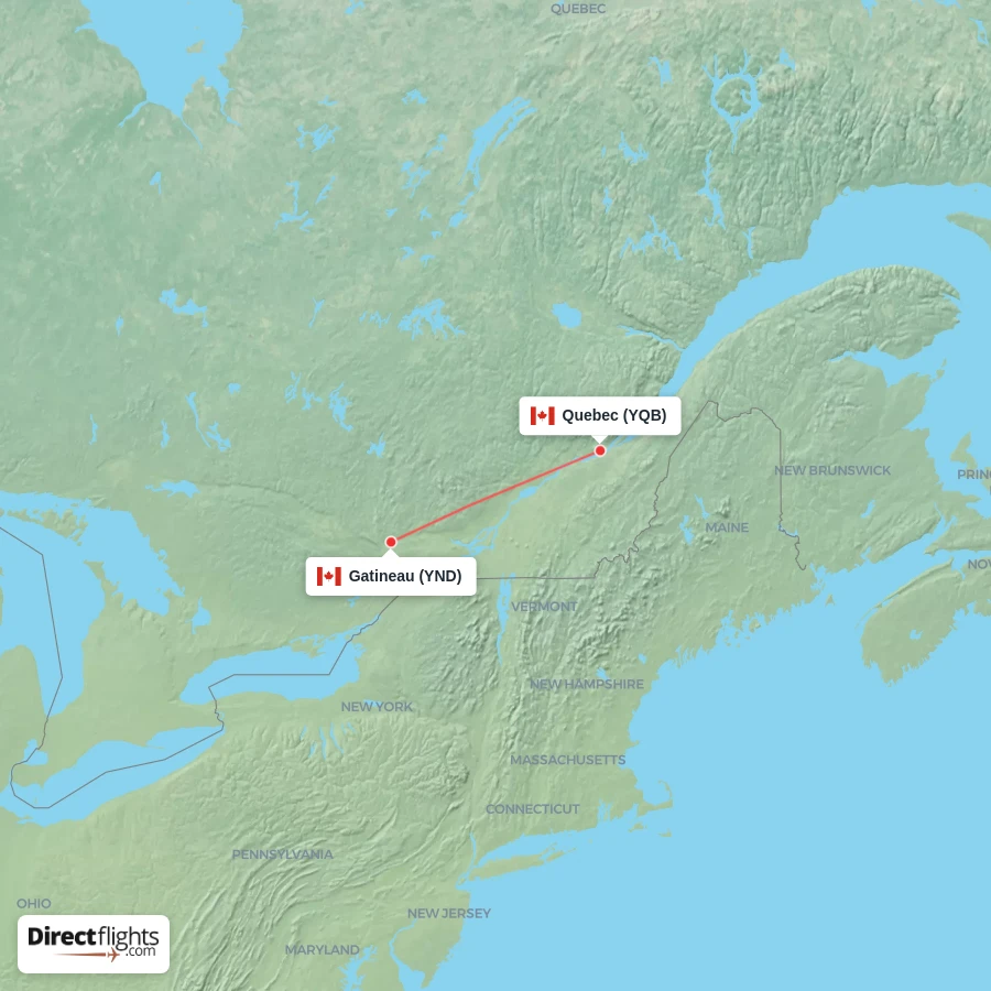 YND - YQB route map
