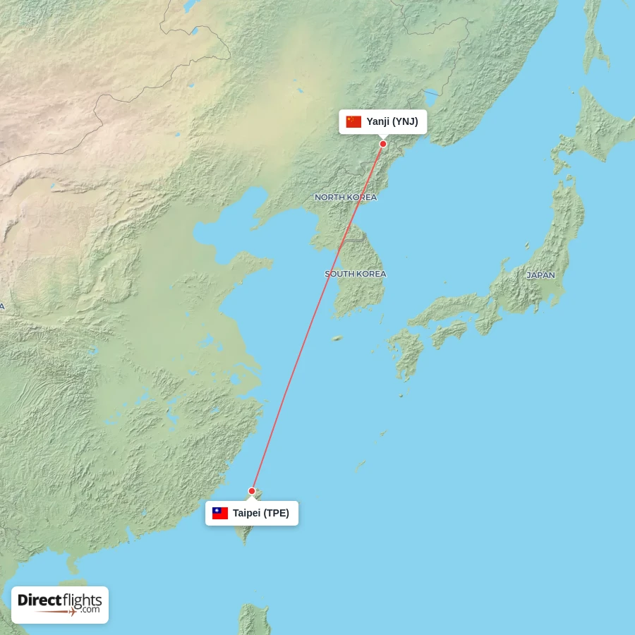 YNJ - TPE route map