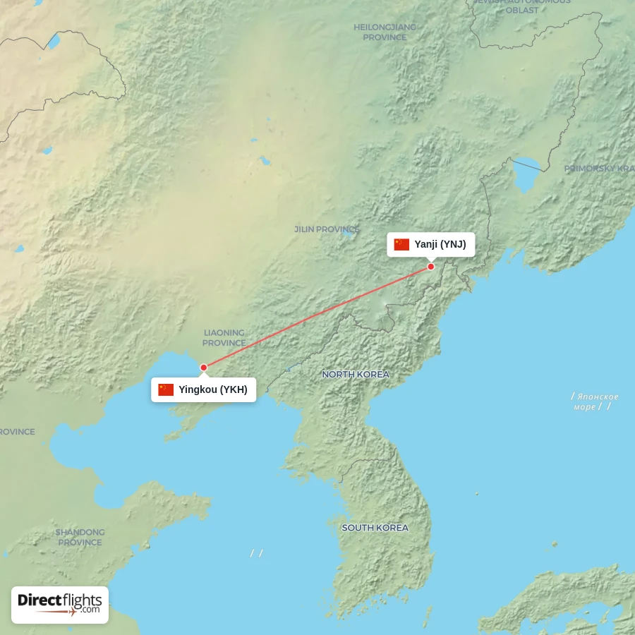 YNJ - YKH route map