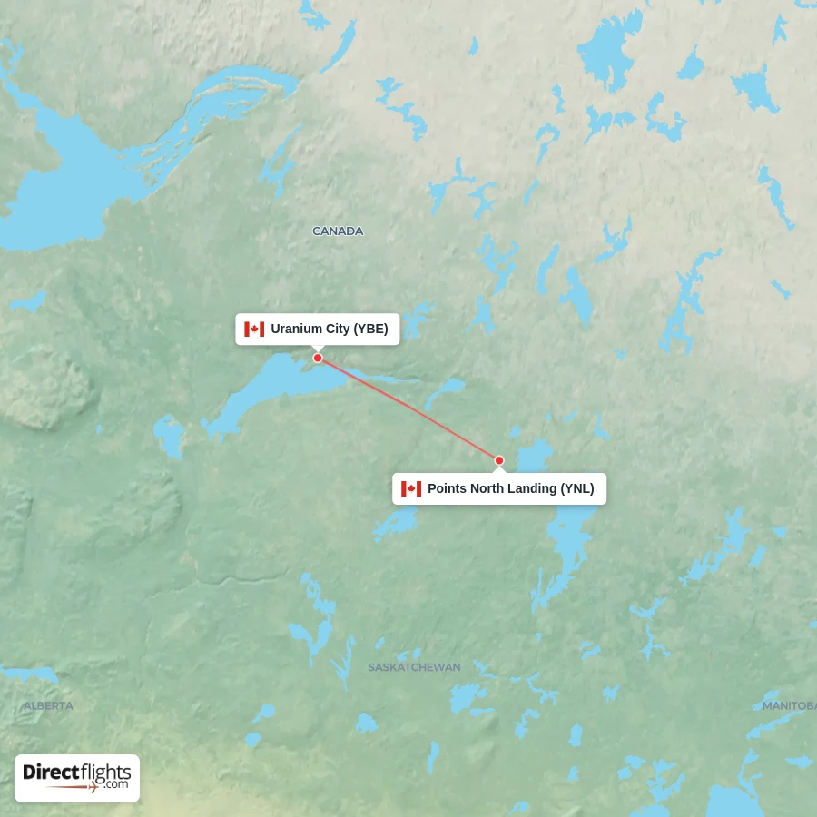 YNL - YBE route map