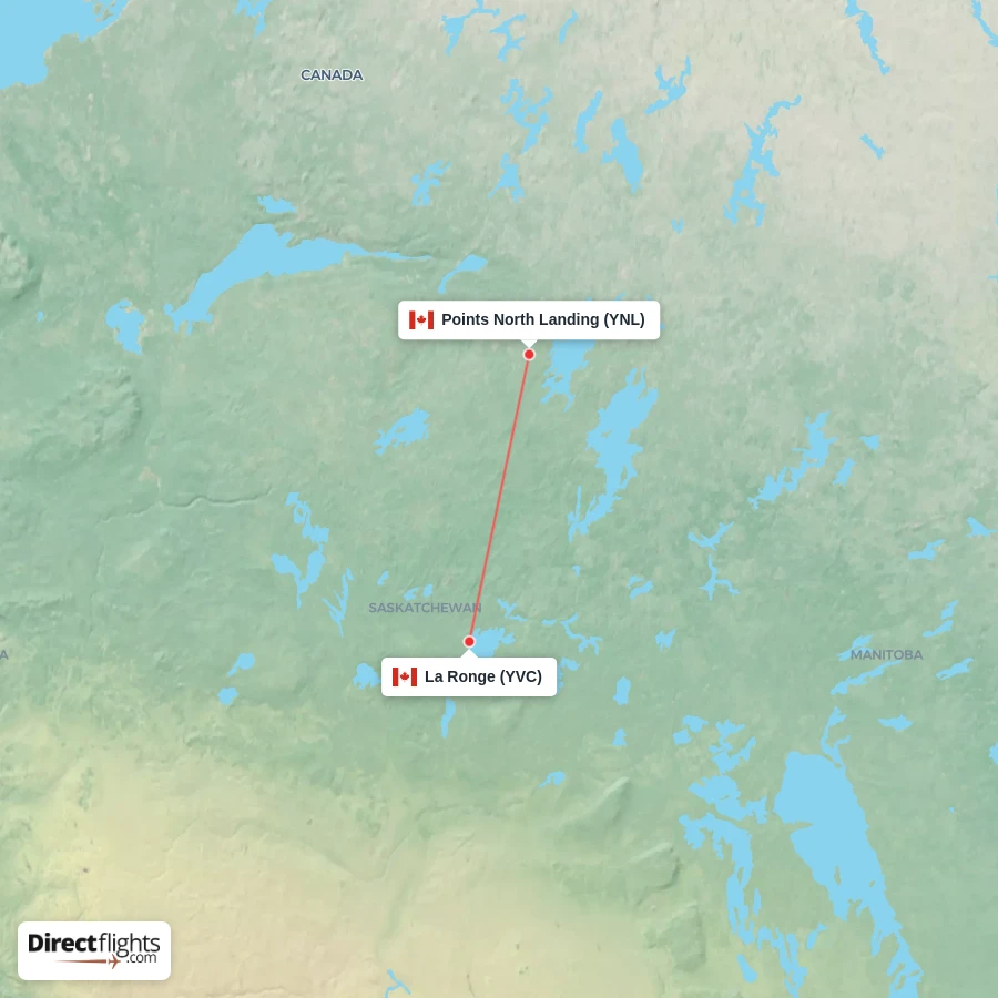 YNL - YVC route map
