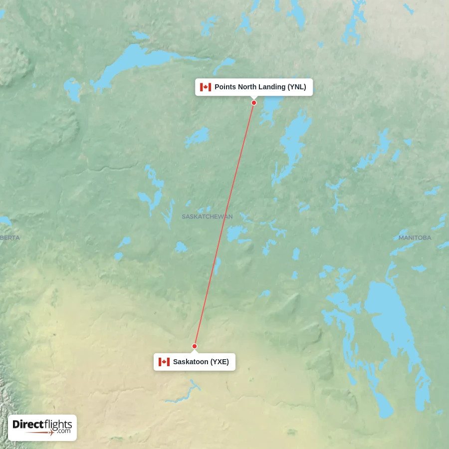 YNL - YXE route map