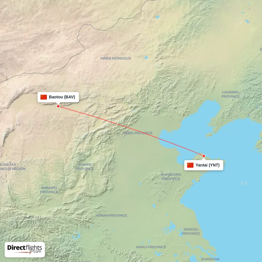 YNT - BAV route map