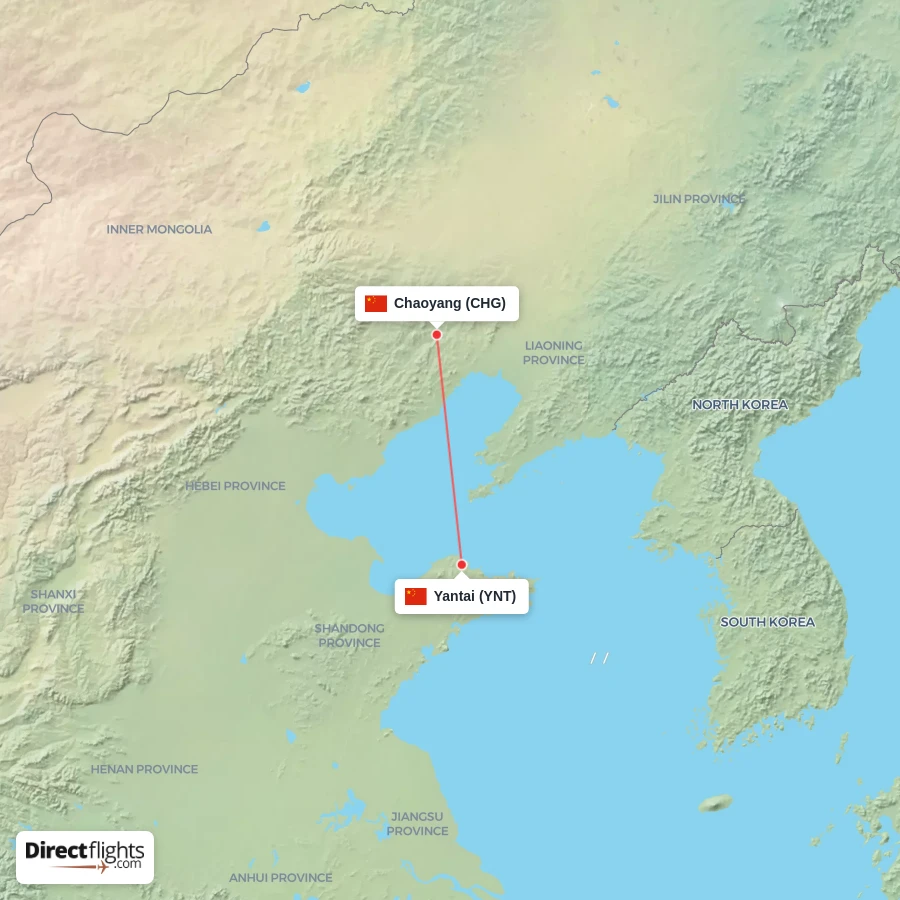YNT - CHG route map