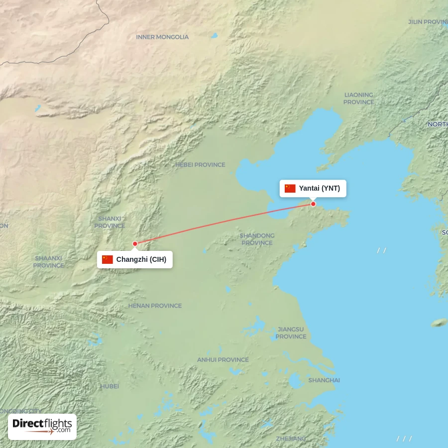 YNT - CIH route map