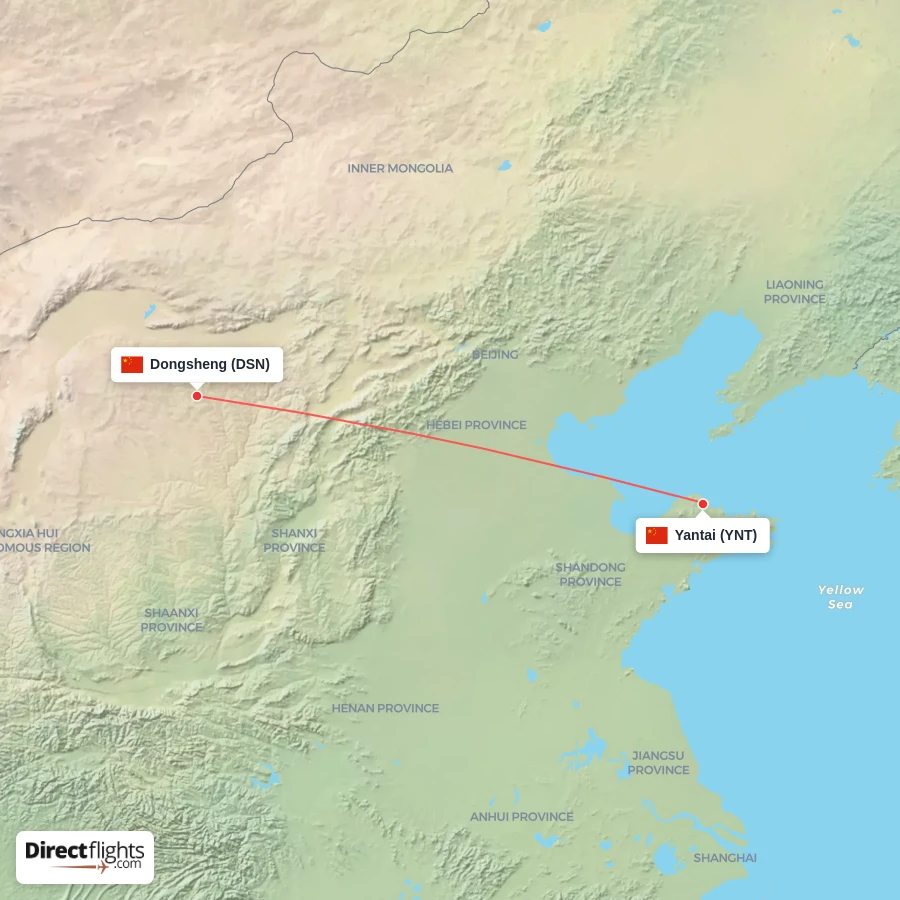 YNT - DSN route map