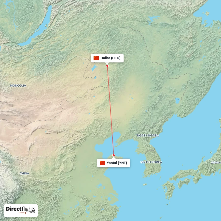 YNT - HLD route map