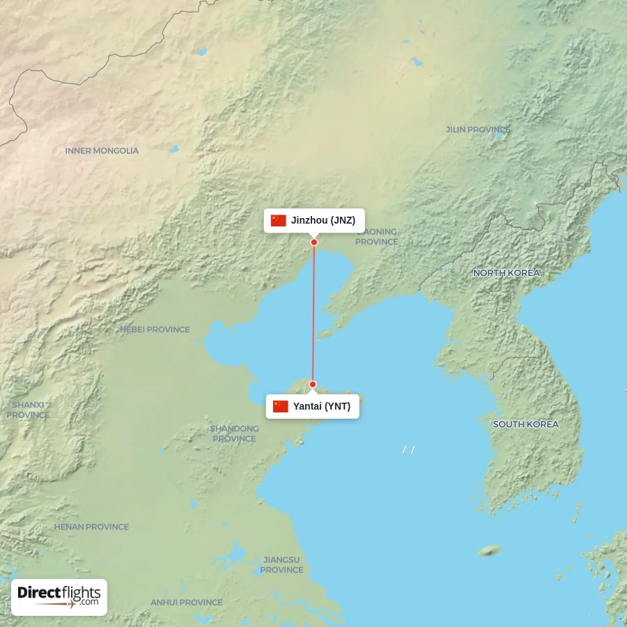 YNT - JNZ route map