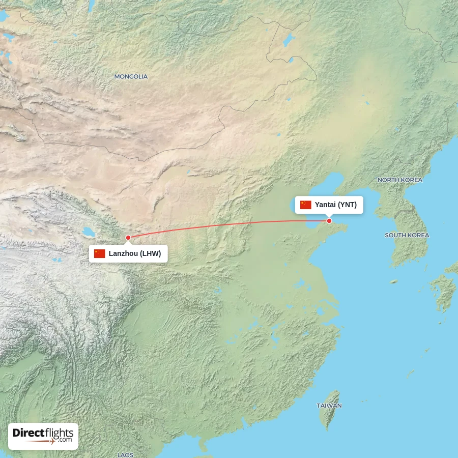 YNT - LHW route map