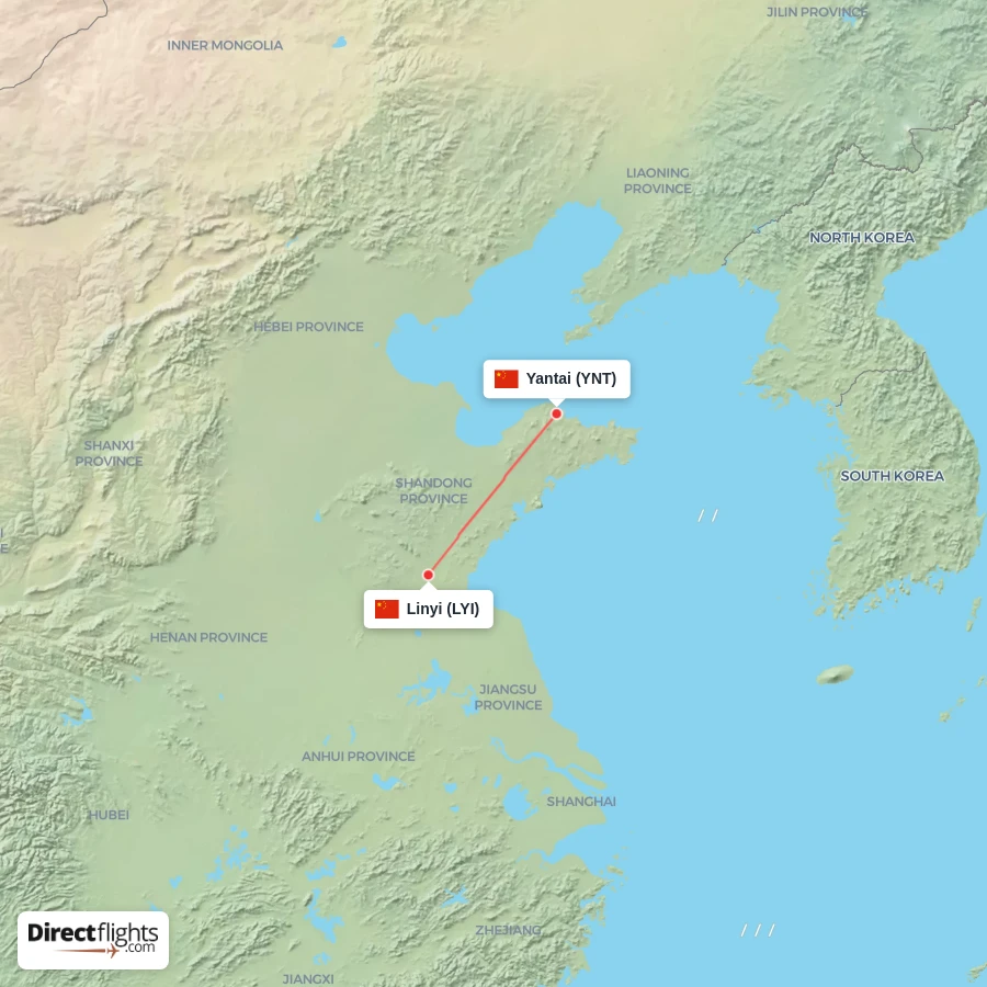 YNT - LYI route map