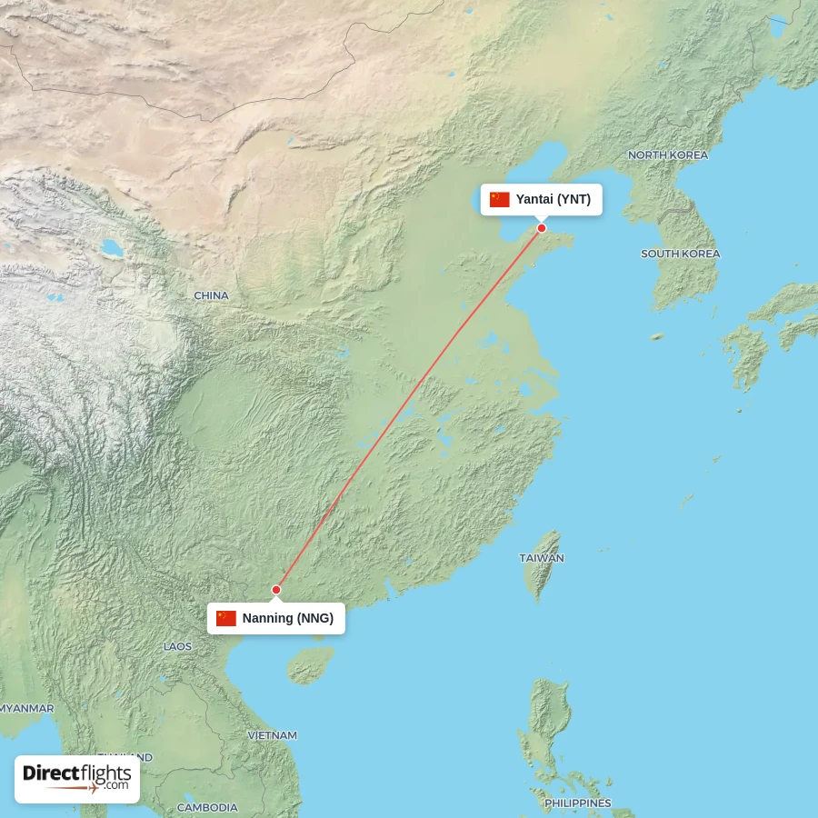 YNT - NNG route map