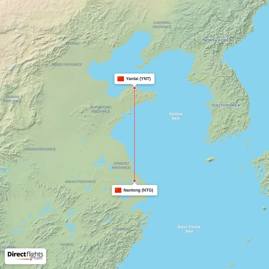 YNT - NTG route map