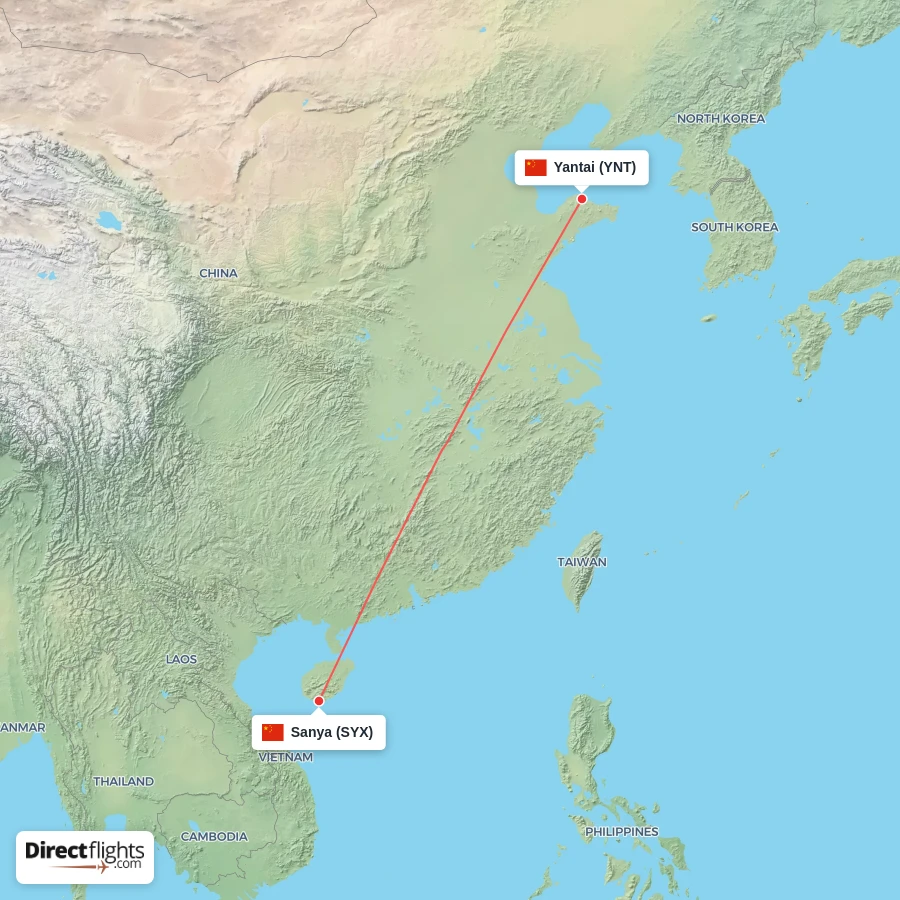 YNT - SYX route map