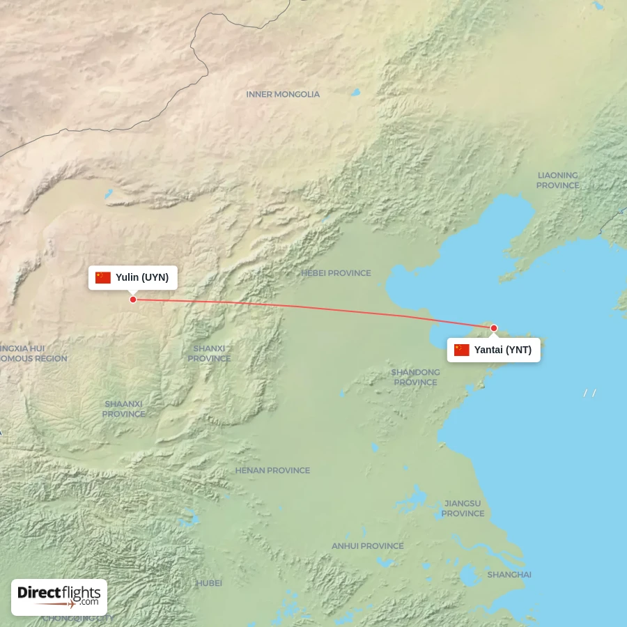 YNT - UYN route map