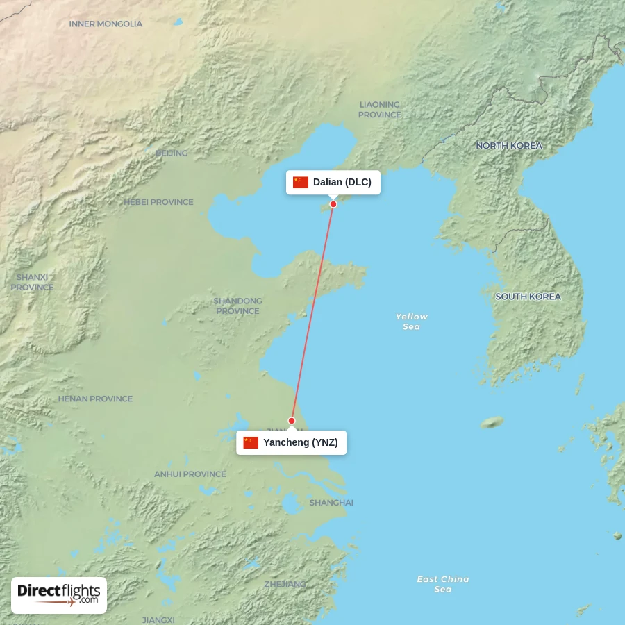 YNZ - DLC route map