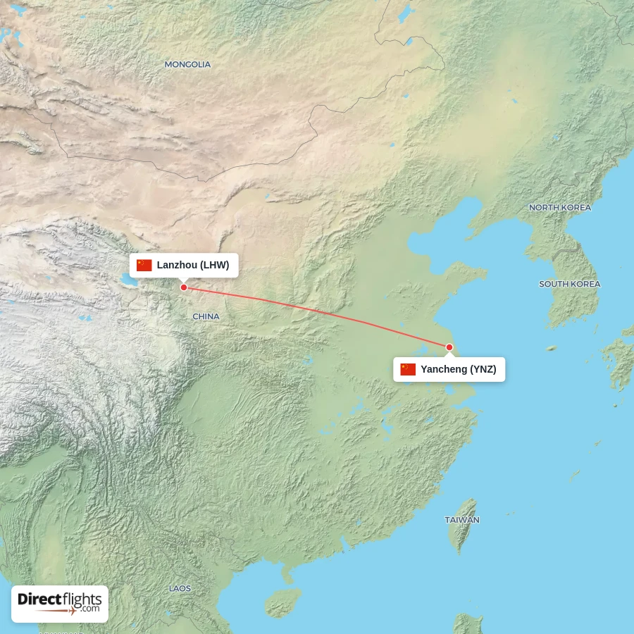 YNZ - LHW route map