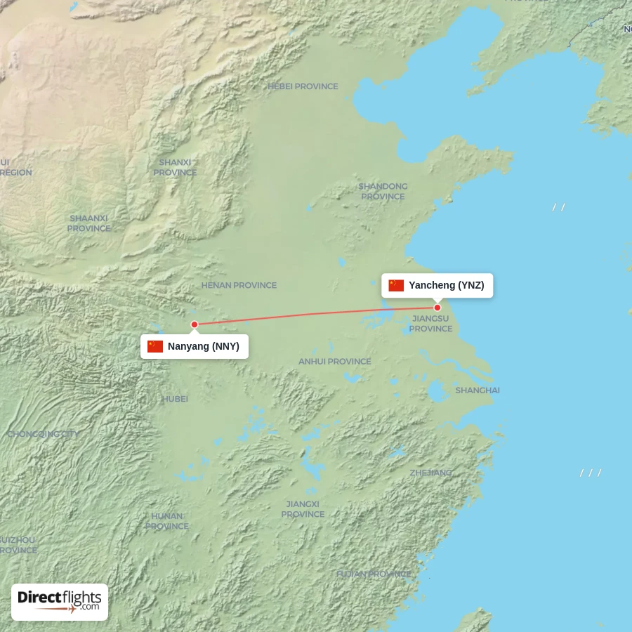 YNZ - NNY route map
