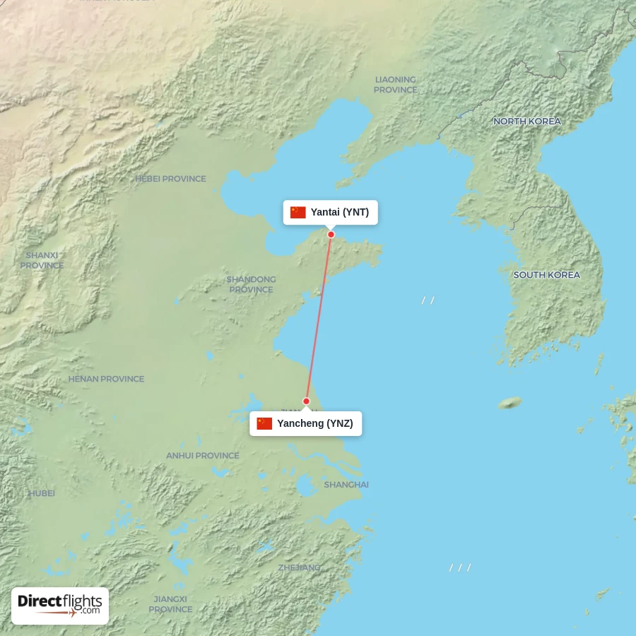 YNZ - YNT route map