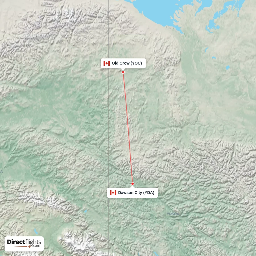 YOC - YDA route map
