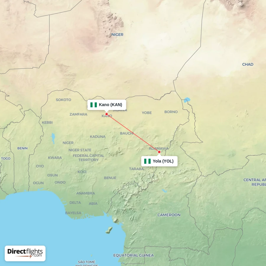 YOL - KAN route map