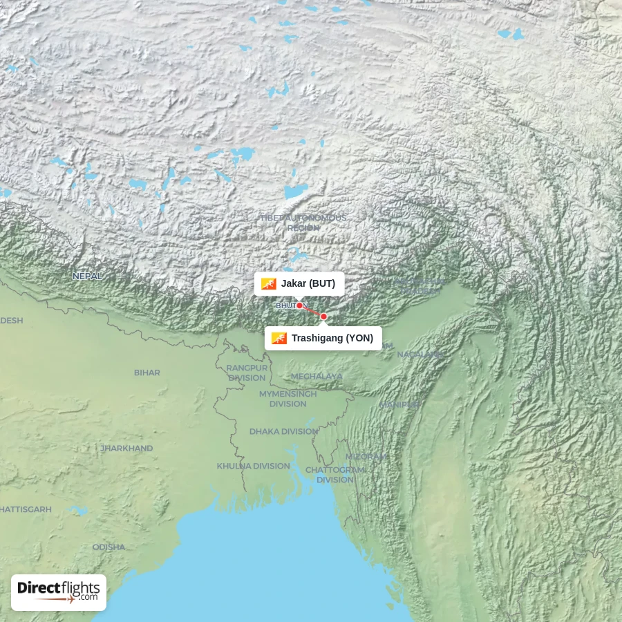 YON - BUT route map