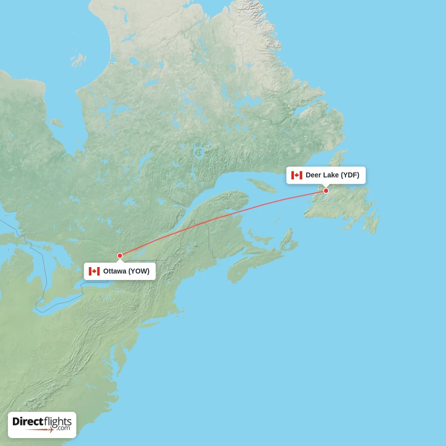 YOW - YDF route map