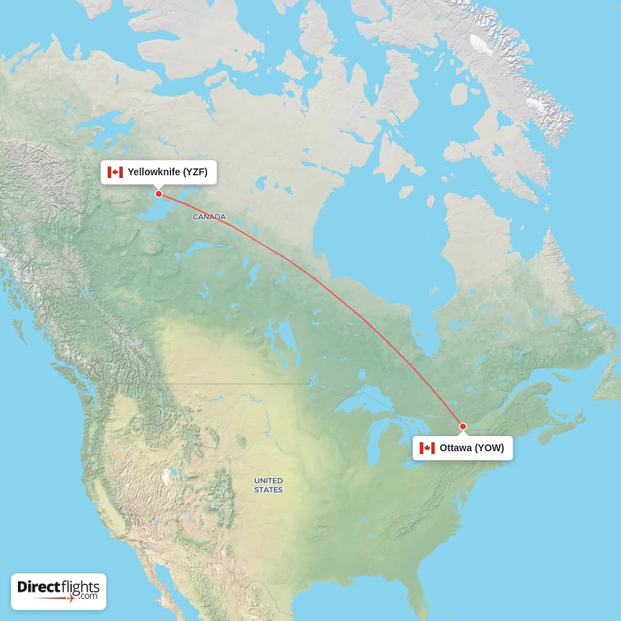 YOW - YZF route map