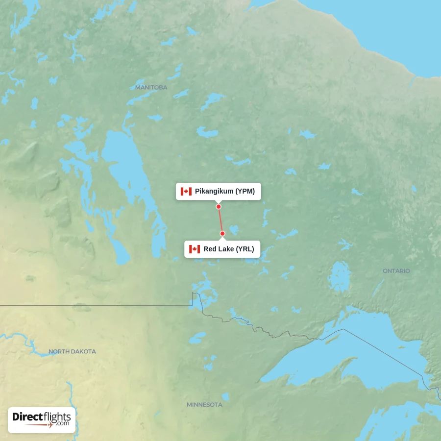 YPM - YRL route map