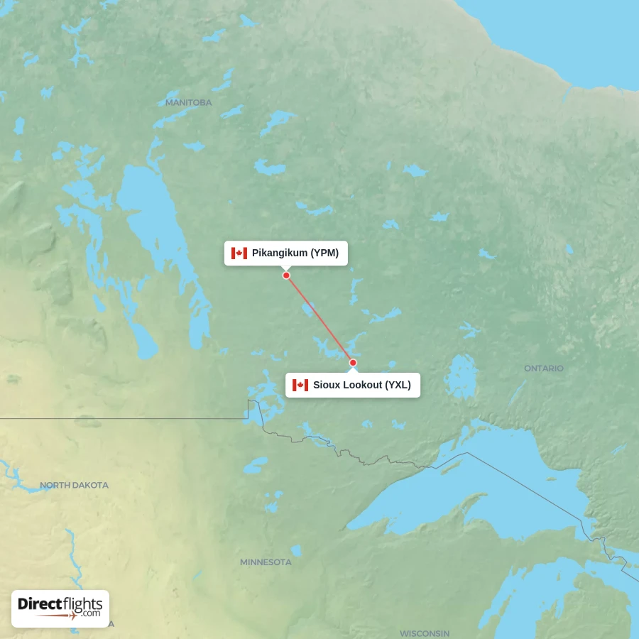 YPM - YXL route map