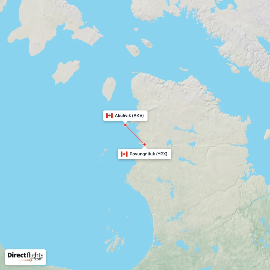 YPX - AKV route map