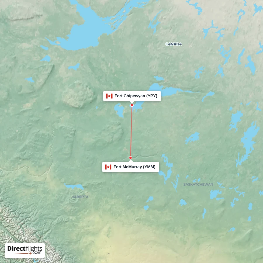 YPY - YMM route map