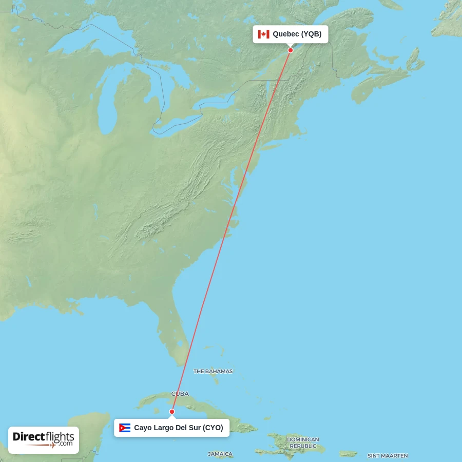 YQB - CYO route map