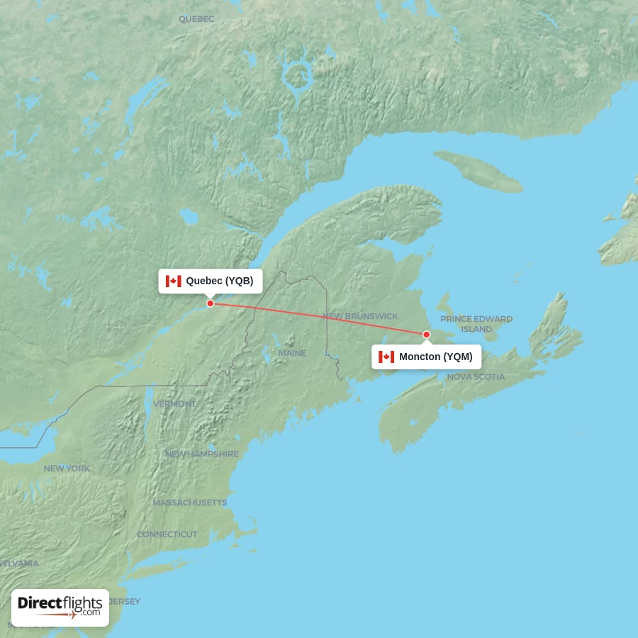 YQB - YQM route map