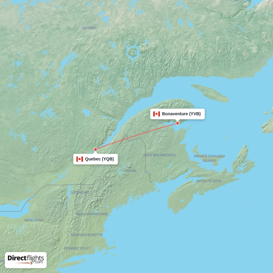 YQB - YVB route map