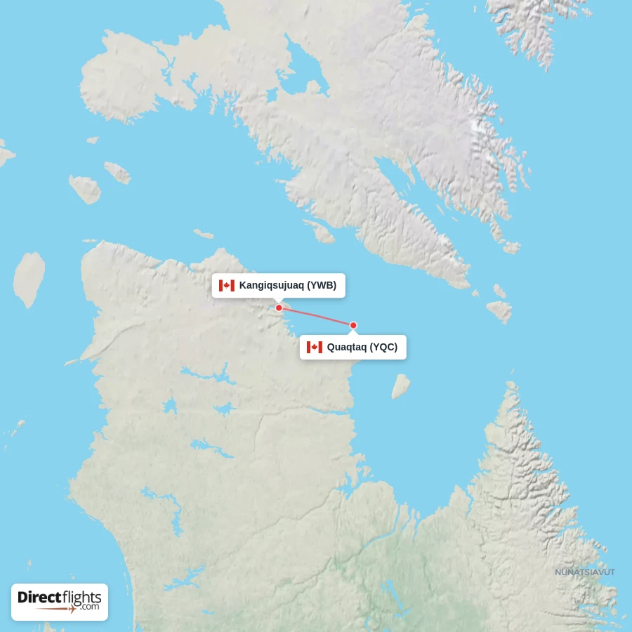 YQC - YWB route map