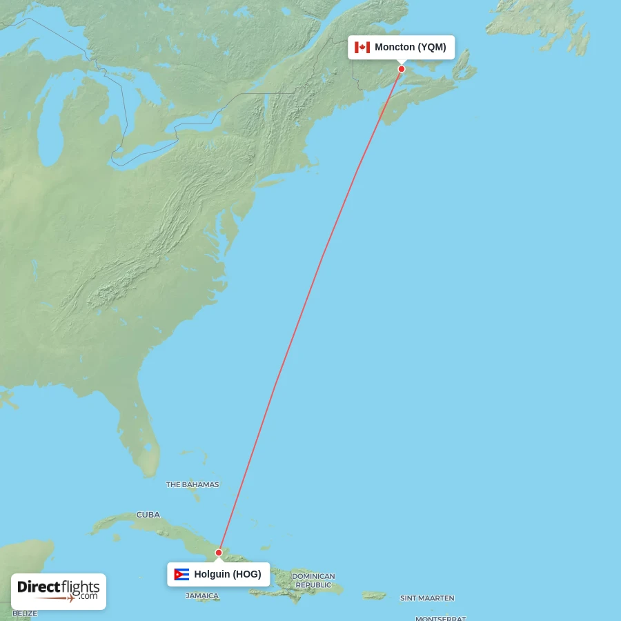 YQM - HOG route map