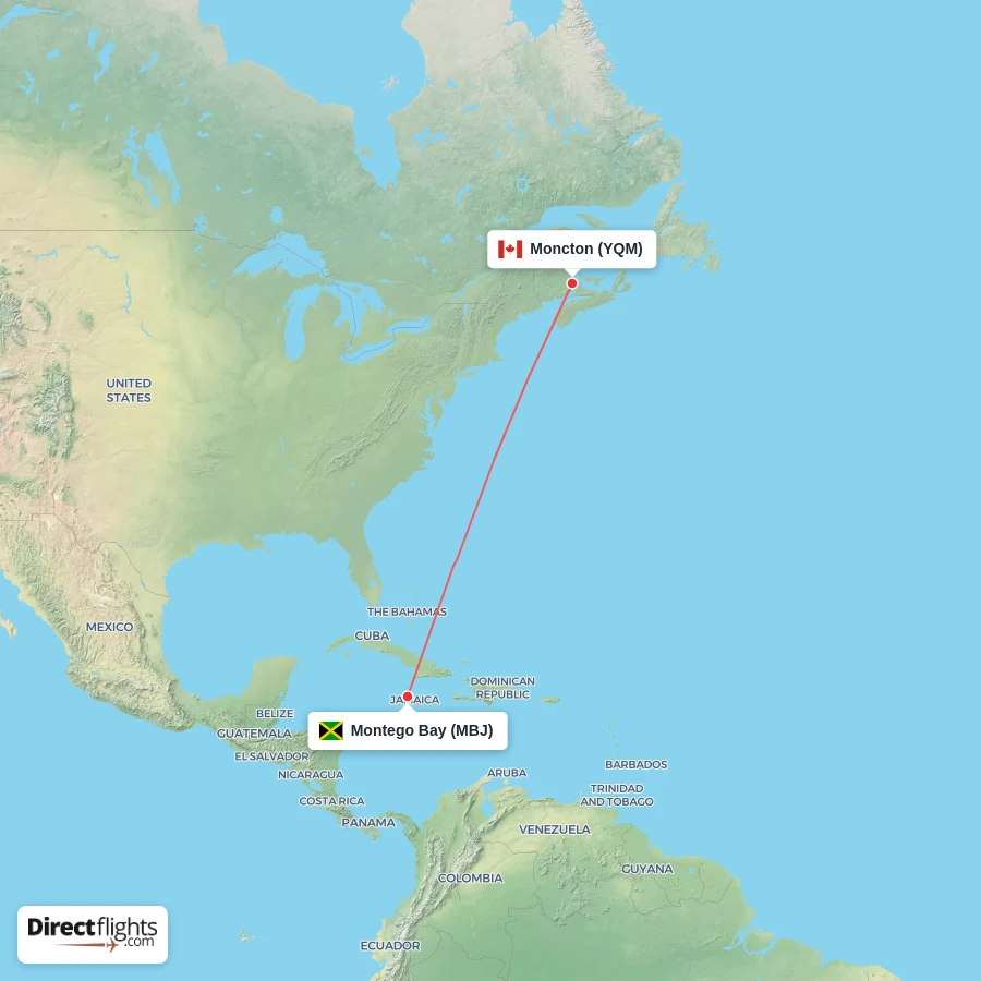 YQM - MBJ route map