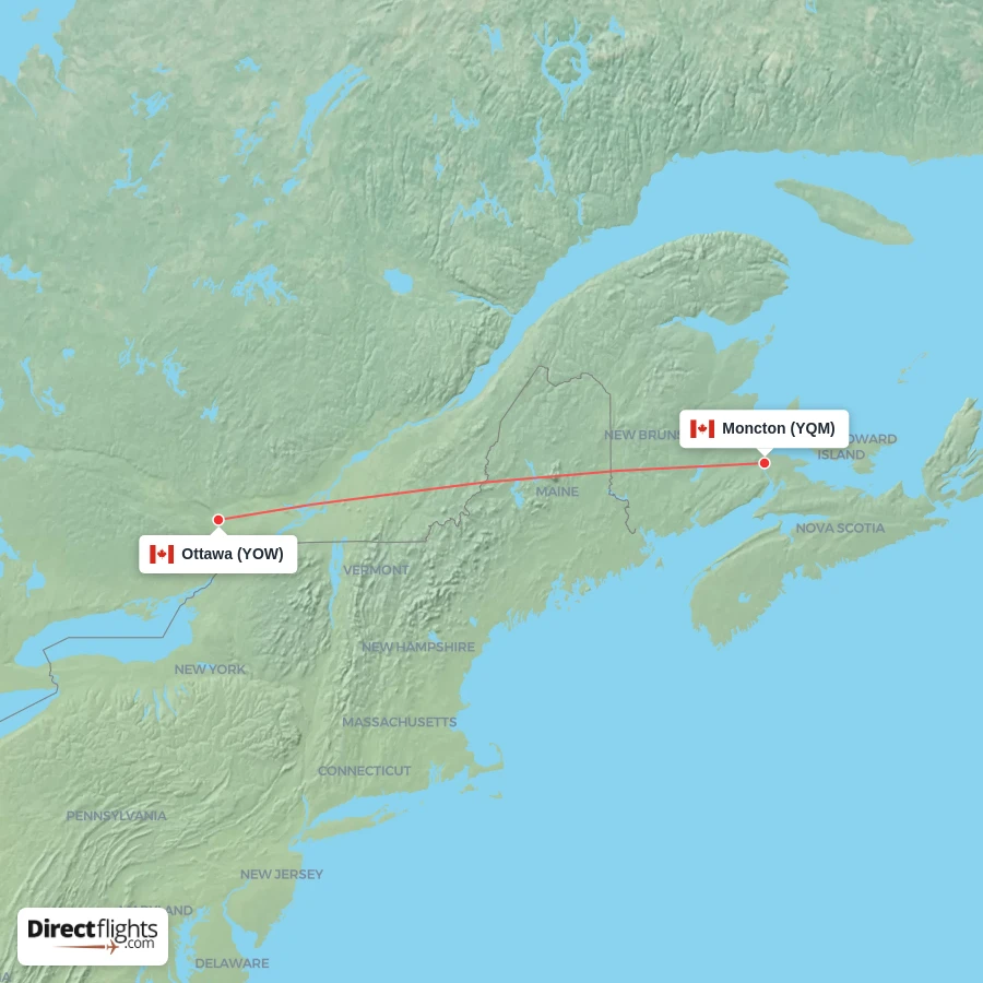 YQM - YOW route map