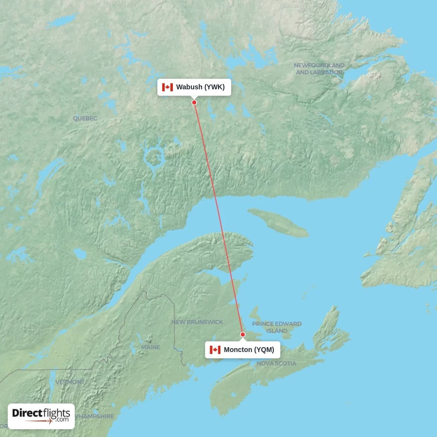YQM - YWK route map